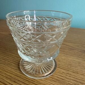Mid Century Anchor Hocking Wexford Glass Footed Sundae Sherbet Dessert Dish
